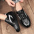 Men's black stripe casual lace shoe sneaker 05