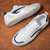 Men's white stripe casual lace shoe sneaker 06