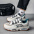 Men's white grey pattern & label print casual shoe sneaker 04