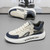Men's beige check & pattern print casual shoe sneaker 06