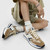 Men's khaki splicing accents label print shoe sneaker 02