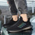 Men's black stripe pattern flyknit casual shoe sneaker 05