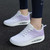 Women's white purple stripe texture rocker bottom shoe sneaker 03