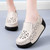 Women's beige hollow floral pattern slip on rocker bottom sneaker 03