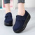 Women's navy suede velcro slip on rocker bottom sneaker 04