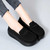 Women's black suede penny slip on rocker bottom sneaker 03