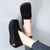 Women's black suede penny slip on rocker bottom sneaker 04