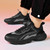 Men's black splicing accents stripe casual sport shoe sneaker 04