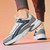 Men's grey splicing accents stripe casual sport shoe sneaker 05
