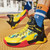 Men's yellow mixed pattern print sport shoe sneaker 02