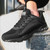 Men's black stripe label print pattern sport shoe sneaker 02