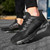 Men's black stripe label print pattern sport shoe sneaker 05