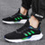 Men's black flyknit stripe block pattern sport shoe sneaker 04