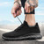 Men's black flyknit texture sock like sport shoe sneaker 02