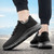 Men's black flyknit texture sock like sport shoe sneaker 04