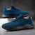 Men's peacock blue flyknit texture sock like sport shoe sneaker 06