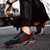 Men's black red pattern stripe sport shoe sneaker 02