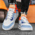 Men's blue check casual sport shoe sneaker 02