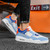 Men's blue check casual sport shoe sneaker 03