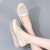 Women's beige hollow out slip on rocker bottom sneaker 07