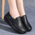 Women's black simple plain slip on rocker bottom shoe 02