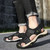 Men's black casual velcro hollow vamp shoe sandal 04