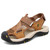 Men's brown casual velcro hollow vamp shoe sandal 01