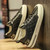 Men's black pattern print & check casual shoe sneaker 07