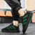 Men's black green stripe label pattern shoe sneaker 06