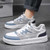 Men's white blue splicing accent casual shoe sneaker 06