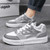 Men's white grey splicing accent casual shoe sneaker 04