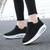 Women's black flyknit pattern texture rocker bottom shoe sneaker 05