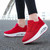 Women's red flyknit pattern texture rocker bottom shoe sneaker 05