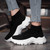 Women's black white flyknit sock like fit high top shoe sneaker 06