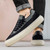 Men's black flyknit texture pattern decorated lace shoe sneaker 04