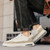 Men's beige check pattern cushioned casual shoe sneaker 04