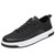 Men's black croc skin pattern sewn accents casual shoe sneaker 01