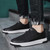 Men's black croc skin pattern sewn accents casual shoe sneaker 06