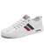 Men's white color stripe & pattern casual shoe sneaker 01