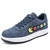 Men's navy washed canvas cartoon pattern casual shoe sneaker 01