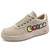 Men's khaki washed canvas cartoon pattern casual shoe sneaker 01