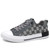 Men's grey retro pattern print casual shoe sneaker 01