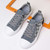 Men's grey retro pattern print casual shoe sneaker 06