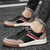 Men's black color stripe pattern casual shoe sneaker 05