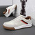 Men's beige color stripe pattern casual shoe sneaker 08