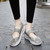 Women's grey weave check low cut slip on rocker bottom sneaker 03