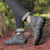 Men's grey flyknit high top accents sock like sport shoe sneaker 03