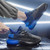 Men's black blue flyknit stripe check texture shoe sneaker 02