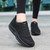 Women's black flyknit hollow casual rocker bottom shoe sneaker 03