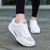 Women's white flyknit hollow casual rocker bottom shoe sneaker 02